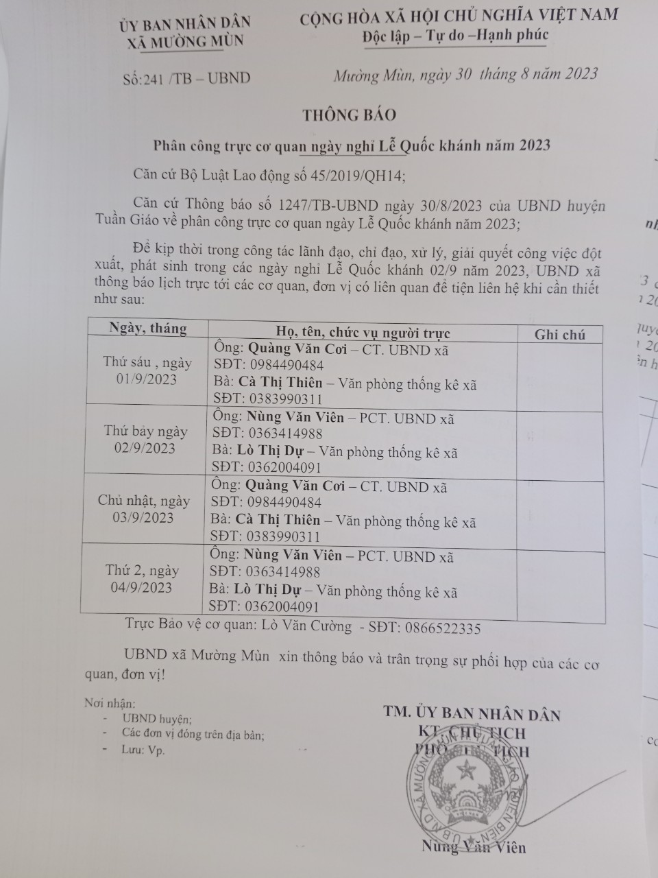 thông báo nghỉ m2 9