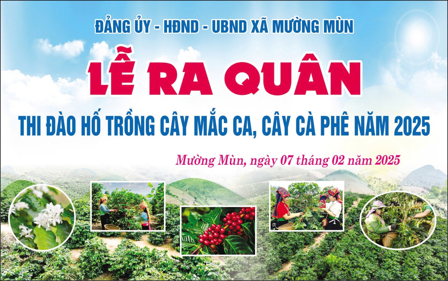 Lễ ra quân thi đào hố trồng cây mắc ca, cây cà phê năm 2025